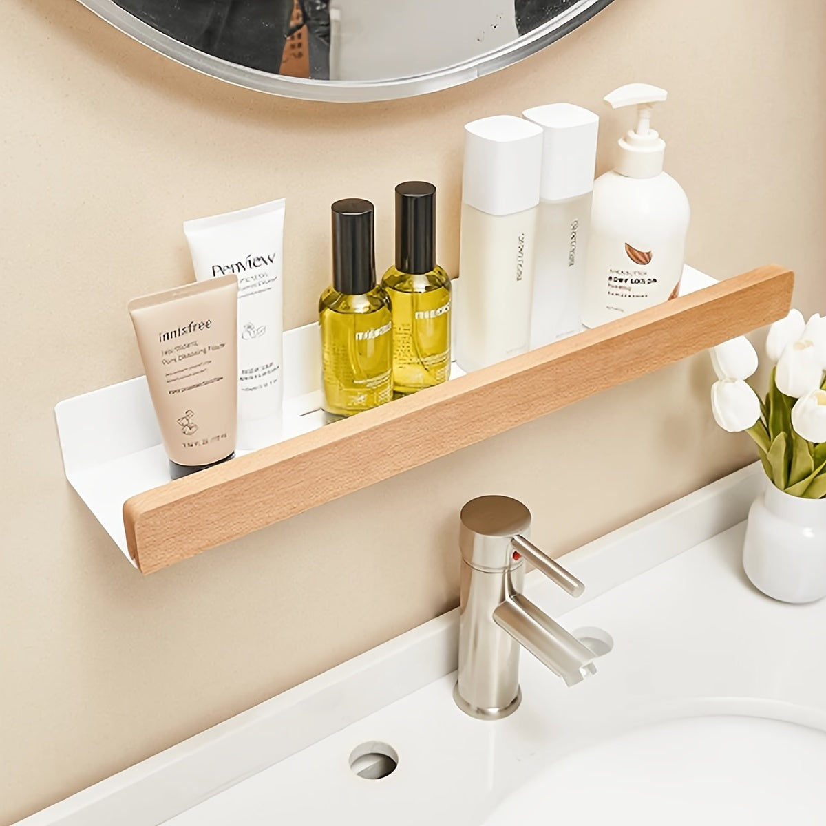 Shower Caddy – Wall-Mounted Shelf with Drainage Slots