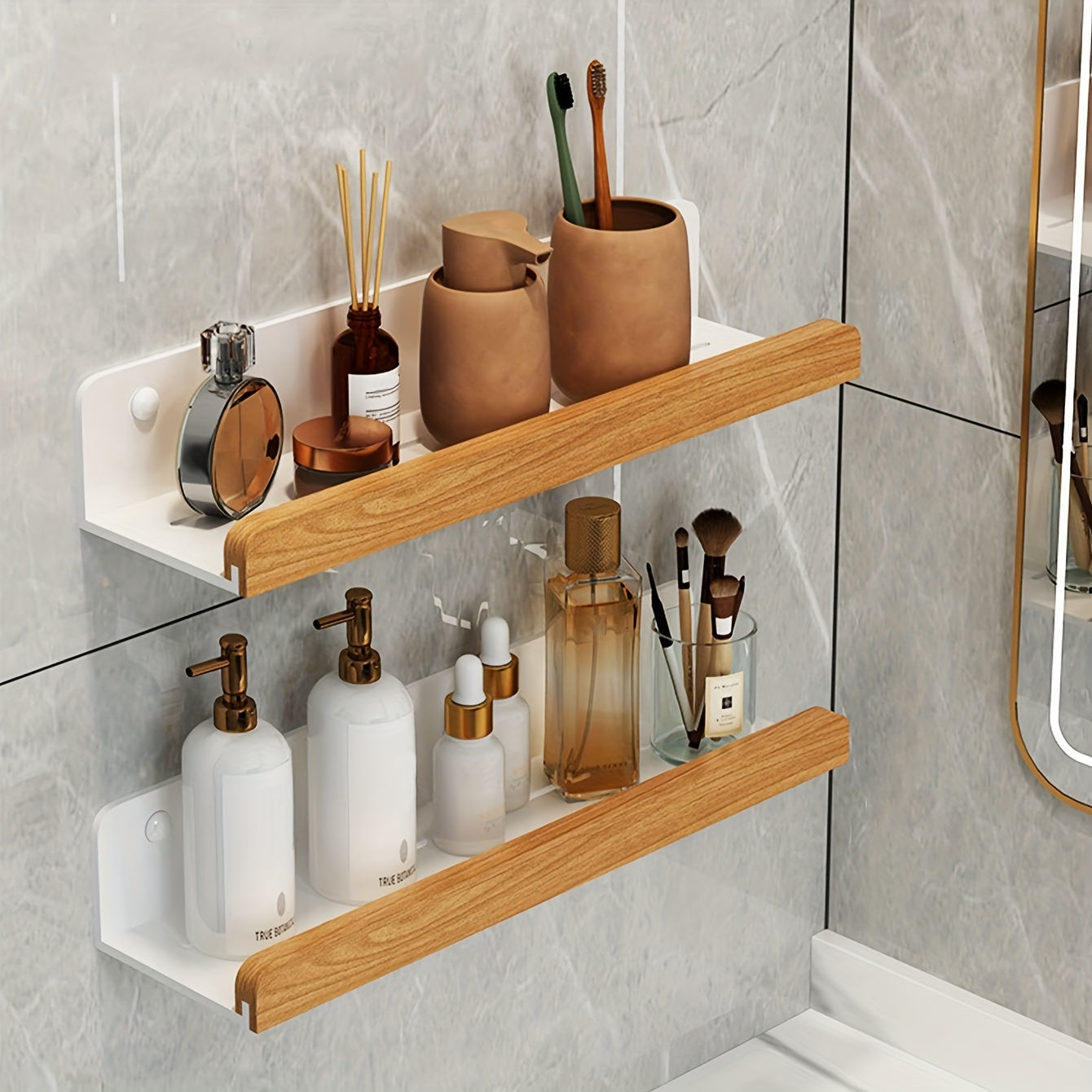 Shower Caddy – Wall-Mounted Shelf with Drainage Slots