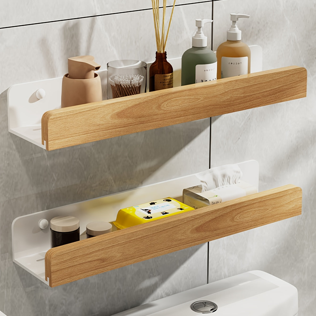 Shower Caddy – Wall-Mounted Shelf with Drainage Slots