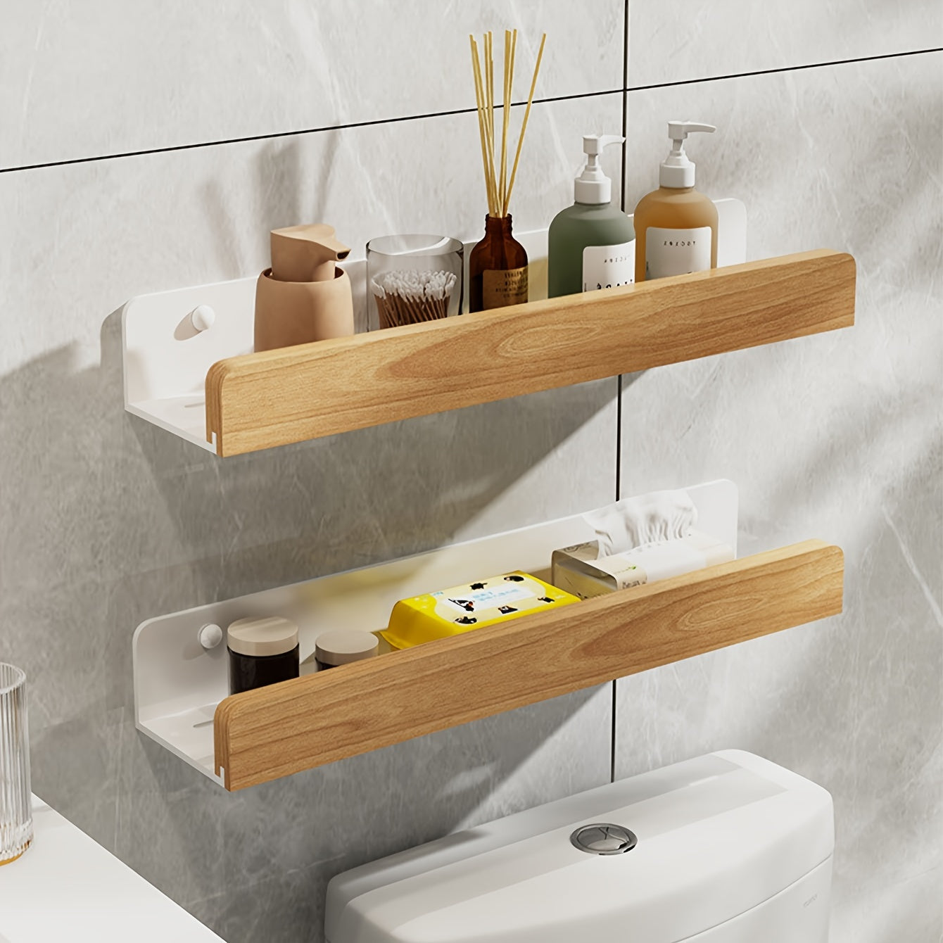 Shower Caddy – Wall-Mounted Shelf with Drainage Slots