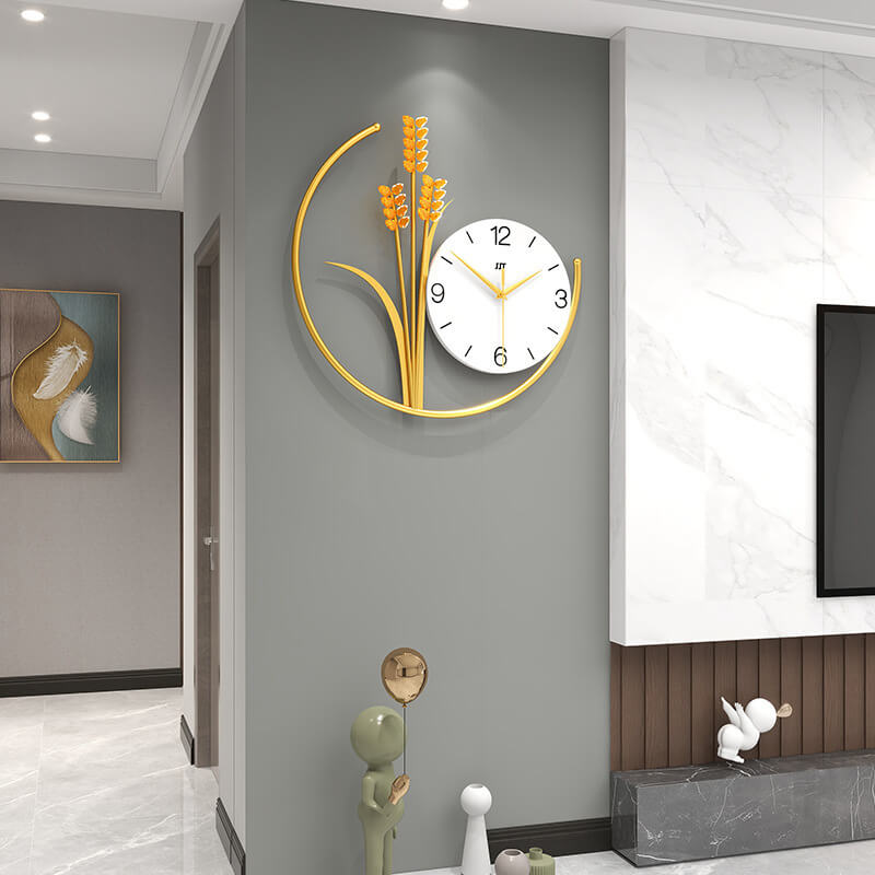 Barley-Inspired Wall Clock – Sleek Design for Elegant Spaces