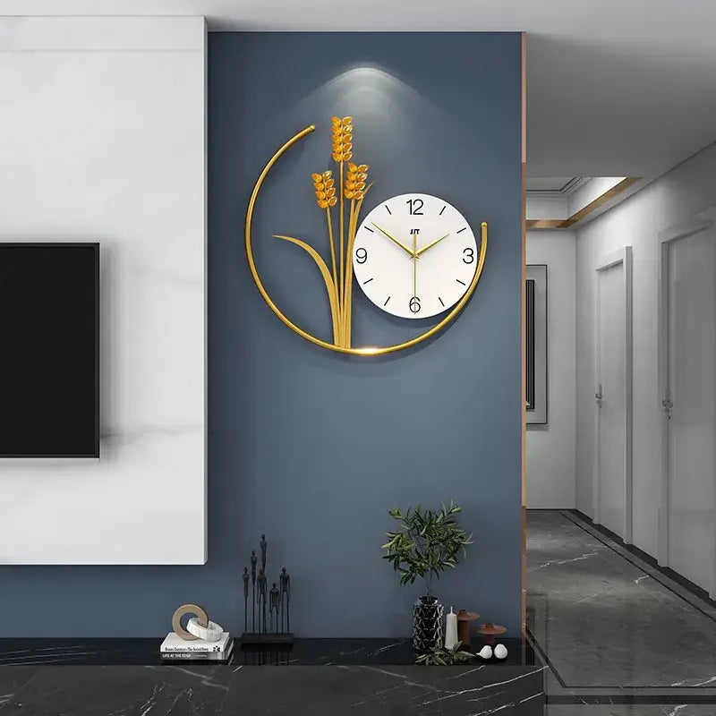 Barley-Inspired Wall Clock – Sleek Design for Elegant Spaces