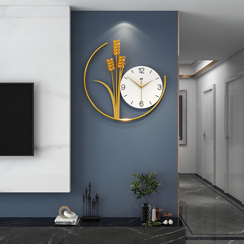 Barley-Inspired Wall Clock – Sleek Design for Elegant Spaces